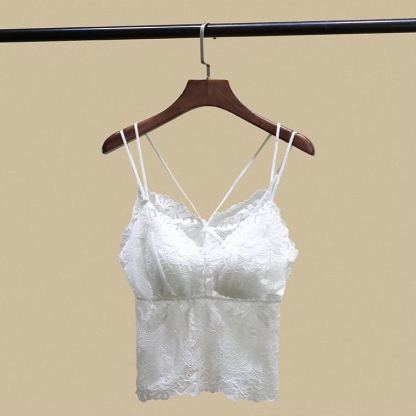 ノンワイヤー総レースカップ付きキャミソール