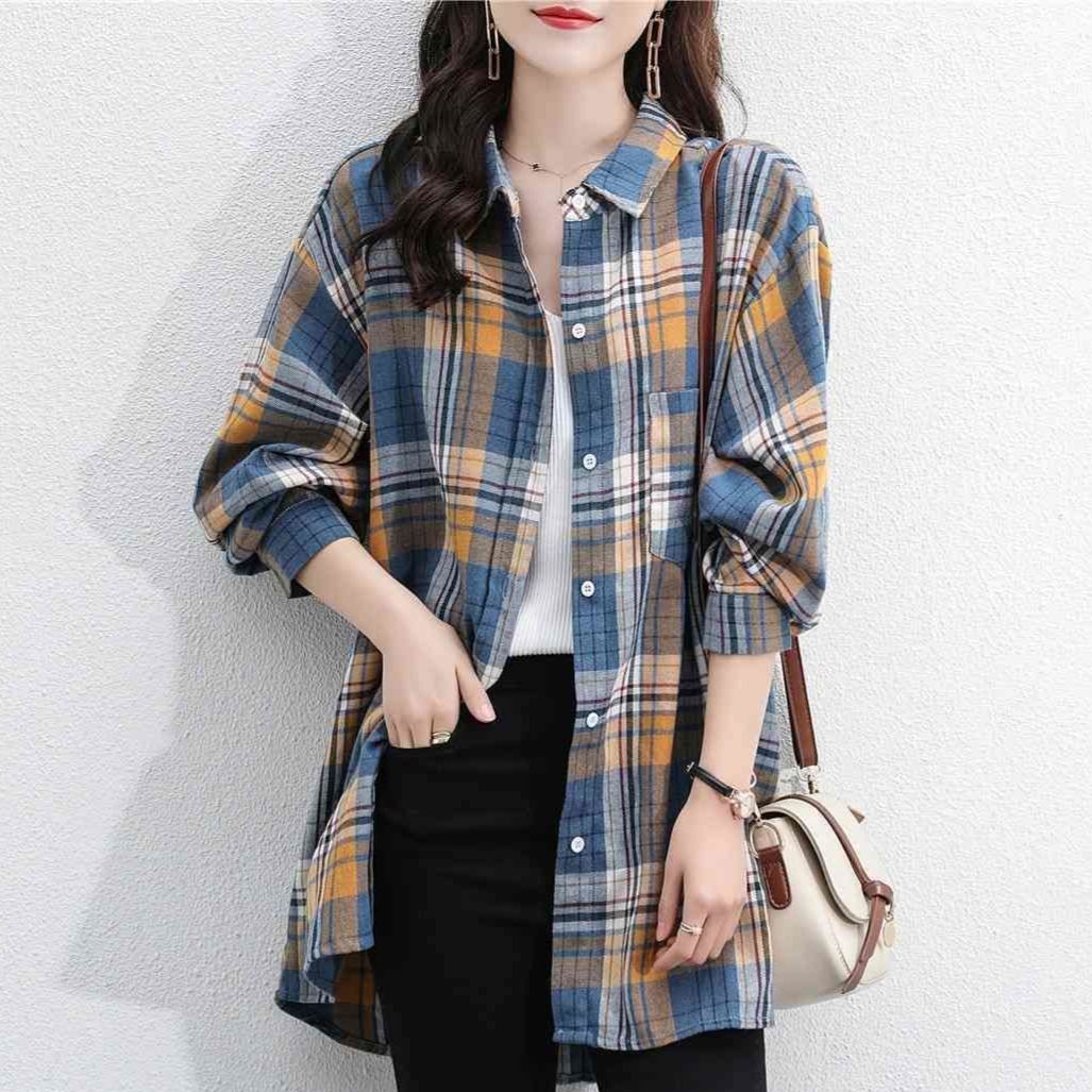 レディース 裹起毛 チェック柄 シャツ