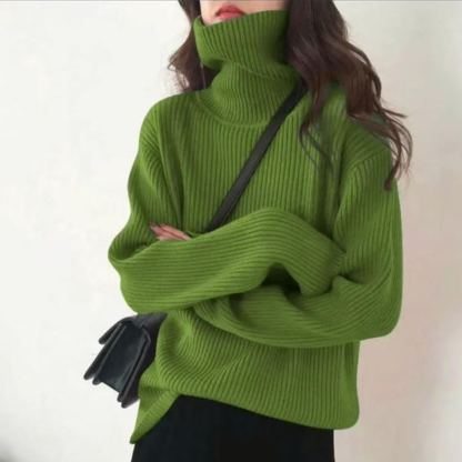 大人気 ハイネック カシミヤリブ ニット