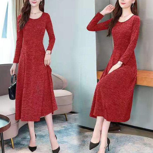 エレガントでスタイリッシュな長袖ワンピース