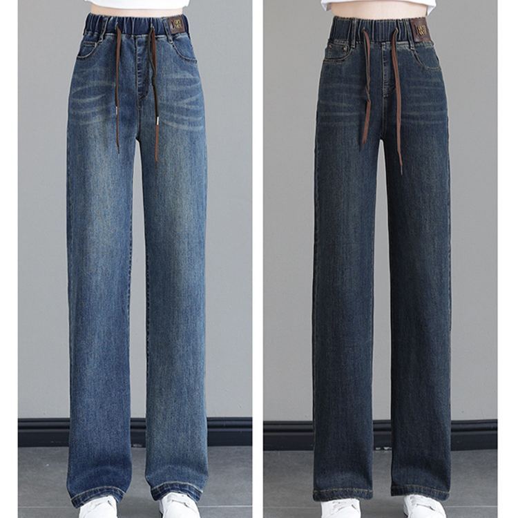 ハイウエスト九分丈ストレートワイドパンツ