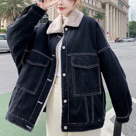 厚手の裏ボアデニムジャケット