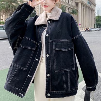 厚手の裏ボアデニムジャケット