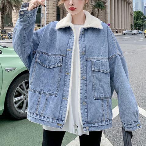 厚手の裏ボアデニムジャケット