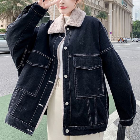 厚手の裏ボアデニムジャケット