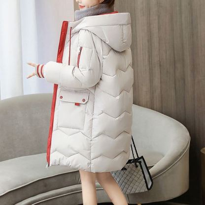 バイカラーロング丈ダウンジャケット