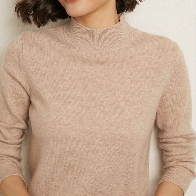 ハーフネックカシミヤニット