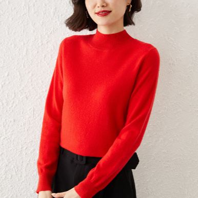 ハーフネックカシミヤニット