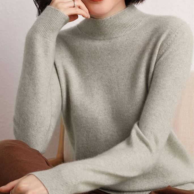 ハーフネックカシミヤニット