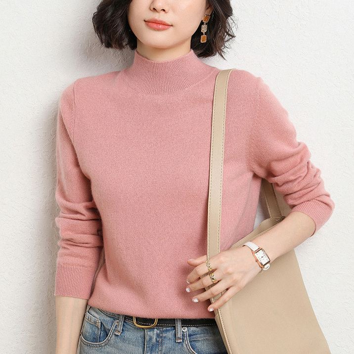 ハーフネックカシミヤニット