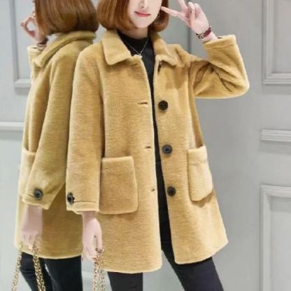 レディースミドル丈厚手ボアジャケット