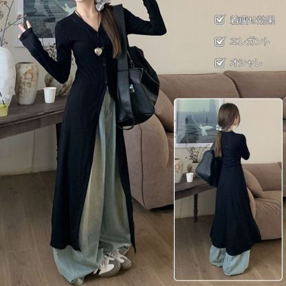 ロングカーディガンワンピース