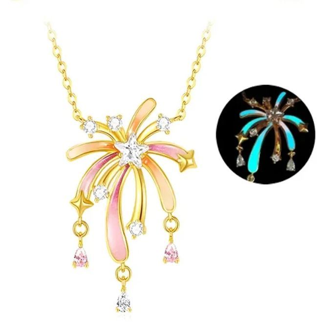 花火モチーフのエレガントネックレス