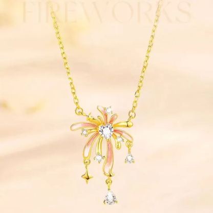 花火モチーフのエレガントネックレス