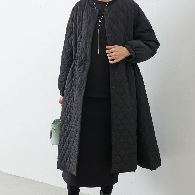 袖バルーンキルトコート