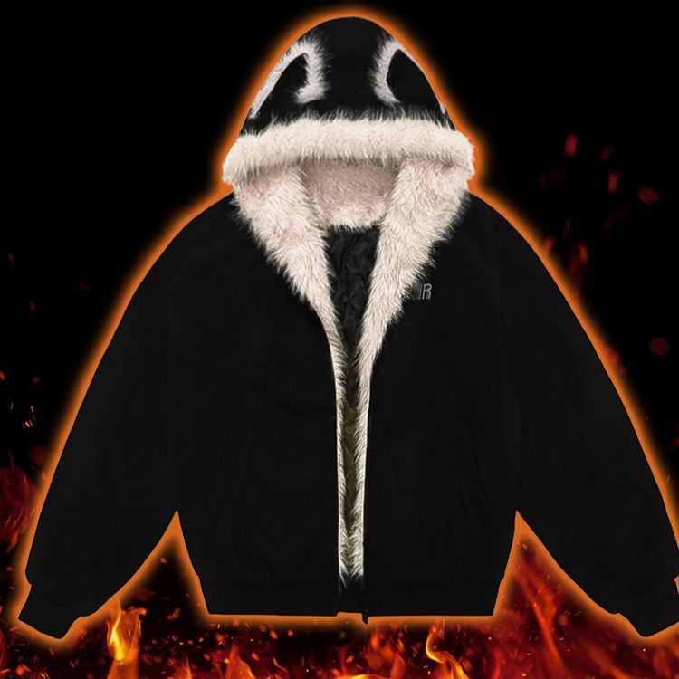 【SNSで大人気】猫耳付きパーカーコート