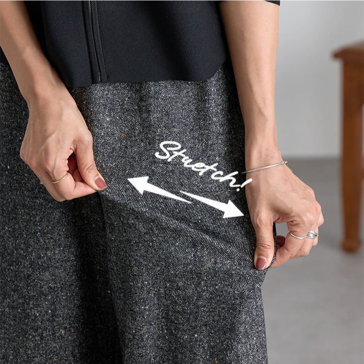 ルーズ 無地 裏起毛 厚手 ワイドパンツ ウエストゴム