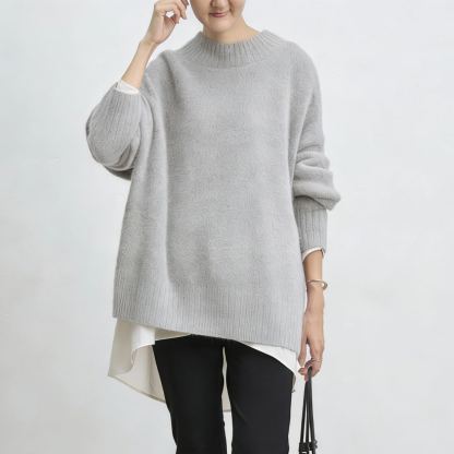 柔らかい レディース プルオーバー 無地 長袖 セーター