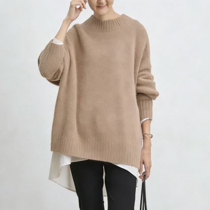 柔らかい レディース プルオーバー 無地 長袖 セーター
