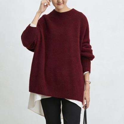 柔らかい レディース プルオーバー 無地 長袖 セーター
