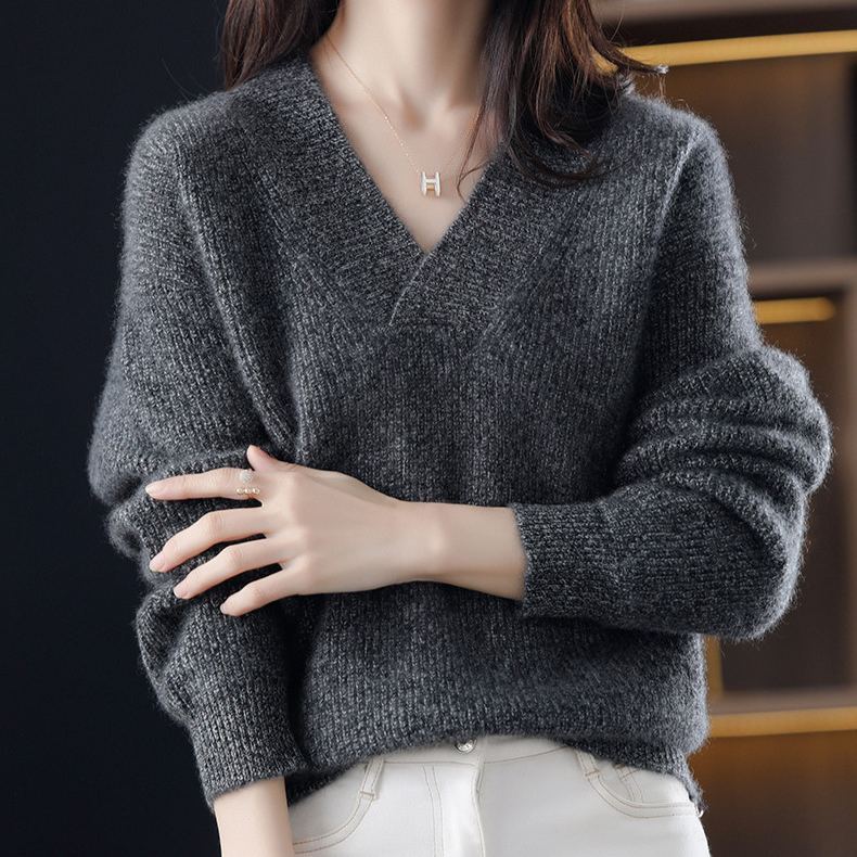 ルーズ Vネック カシミア製 ニット