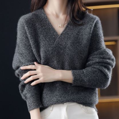 ルーズ Vネック カシミア製 ニット