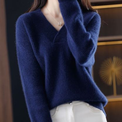 ルーズ Vネック カシミア製 ニット