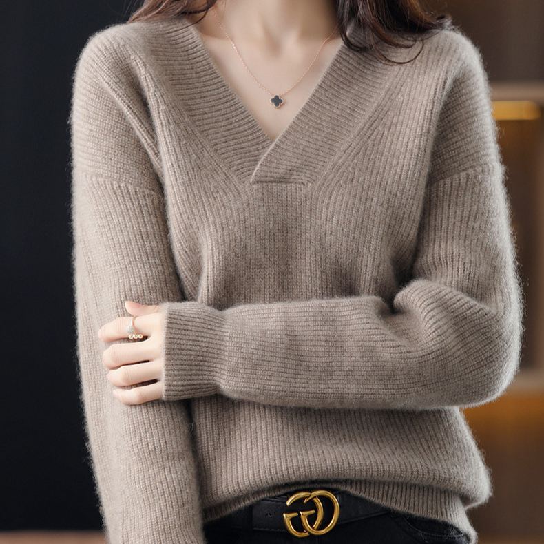 ルーズ Vネック カシミア製 ニット