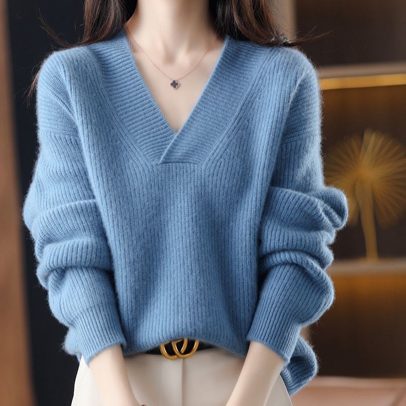 ルーズ Vネック カシミア製 ニット