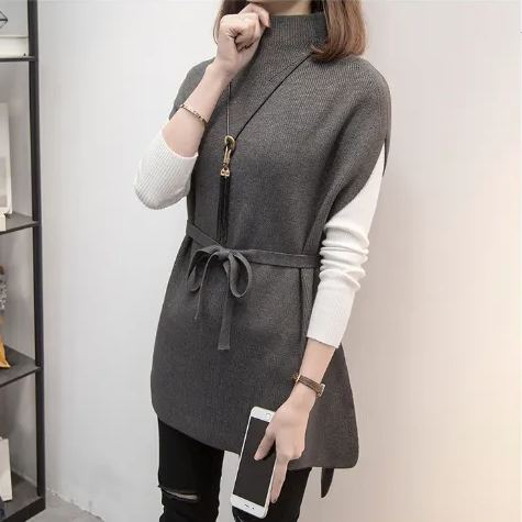 ニット セーター+ハイネック ベスト 2点セット