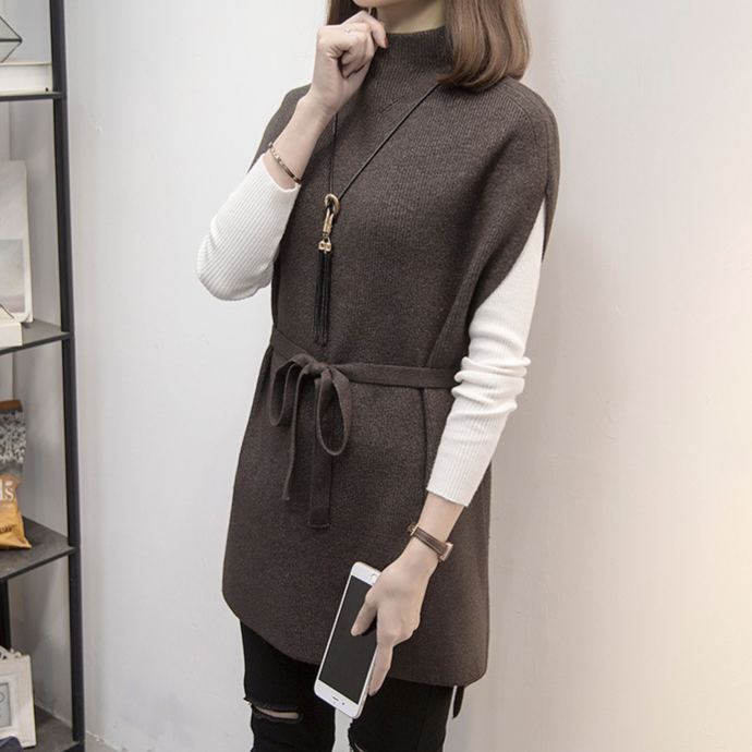 ニット セーター+ハイネック ベスト 2点セット