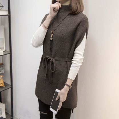 ニット セーター+ハイネック ベスト 2点セット