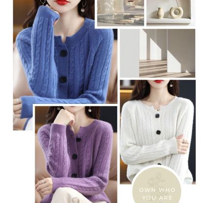 レディース ニット 無地 カーディガン