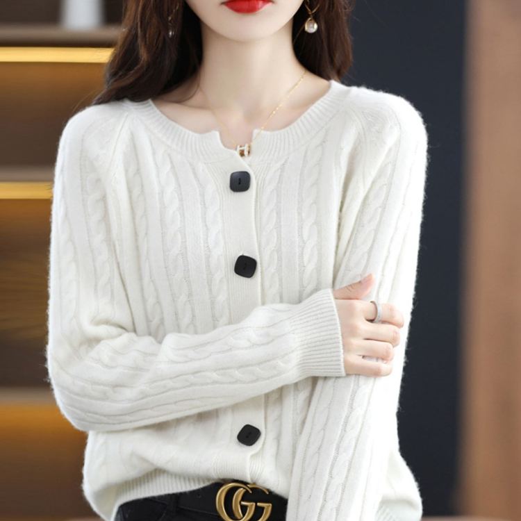 レディース ニット 無地 カーディガン