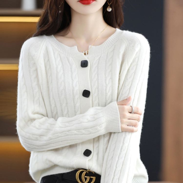 レディース ニット 無地 カーディガン