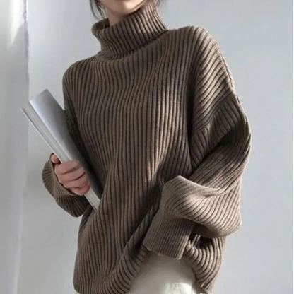 保温性 贅肉カバー 無地 ハイネック 通気性 快適 ニット