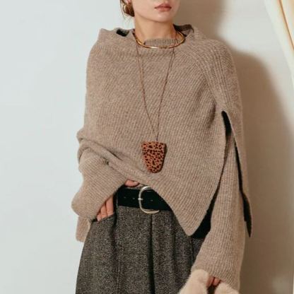 無地 カジュアル シンプル フレンチケープ風 ニット 