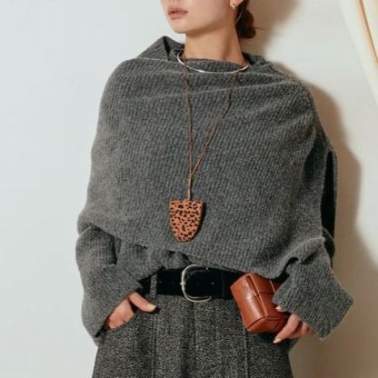 無地 カジュアル シンプル フレンチケープ風 ニット 