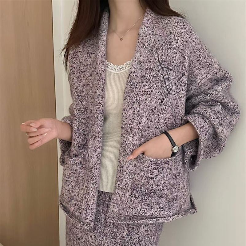 厚手ルーズセータースカートセットアップ