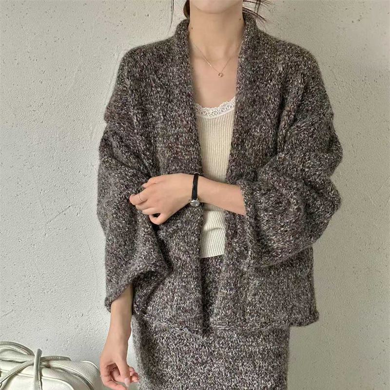 厚手ルーズセータースカートセットアップ