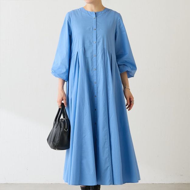 着られる ゆったり レイヤード ハイウエスト Aライン ワンピース 