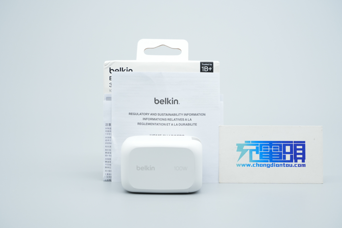贝尔金100W 2C1A氮化镓快充充电器 WCH016yz