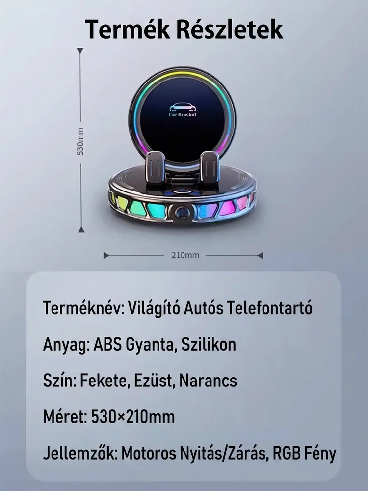 AI Intelligens Autós Telefontartó és Vezeték Nélküli Töltő | Automata Érzékelő | 15W Gyorstöltés