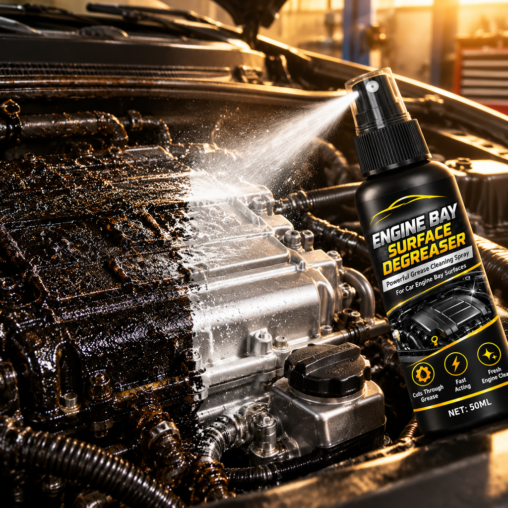 🚗⚡ Nagynyomású Motortér Zsírtalanító Spray - Gyors Olajoldás Elektronika Károsítása Nélkül 🛡️