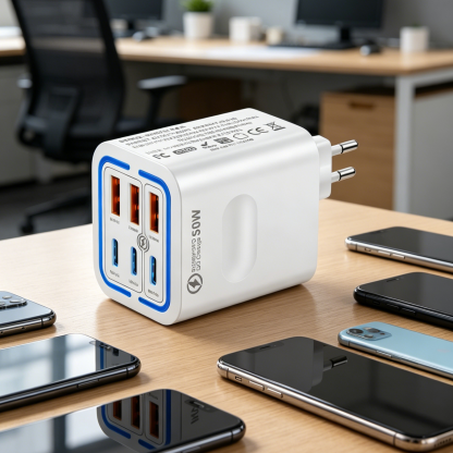 6 portos gyorstöltő | Utazási telefon töltő | Multi USB elosztó | Type-C gyorstöltő adapter | Intelligens fali töltő | Univerzális töltőáramkör