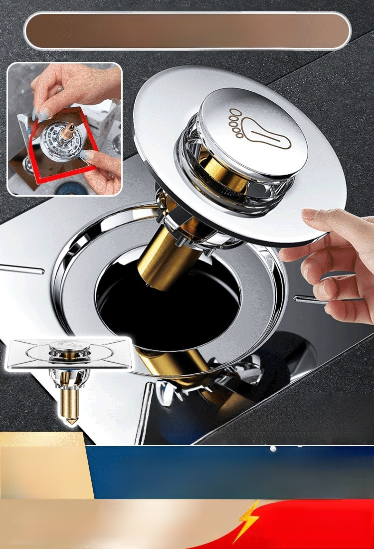 แกนเด้งปิดท่อระบายน้ำในห้องน้ำ ปลั๊กปากกดป้องกันกลิ่น