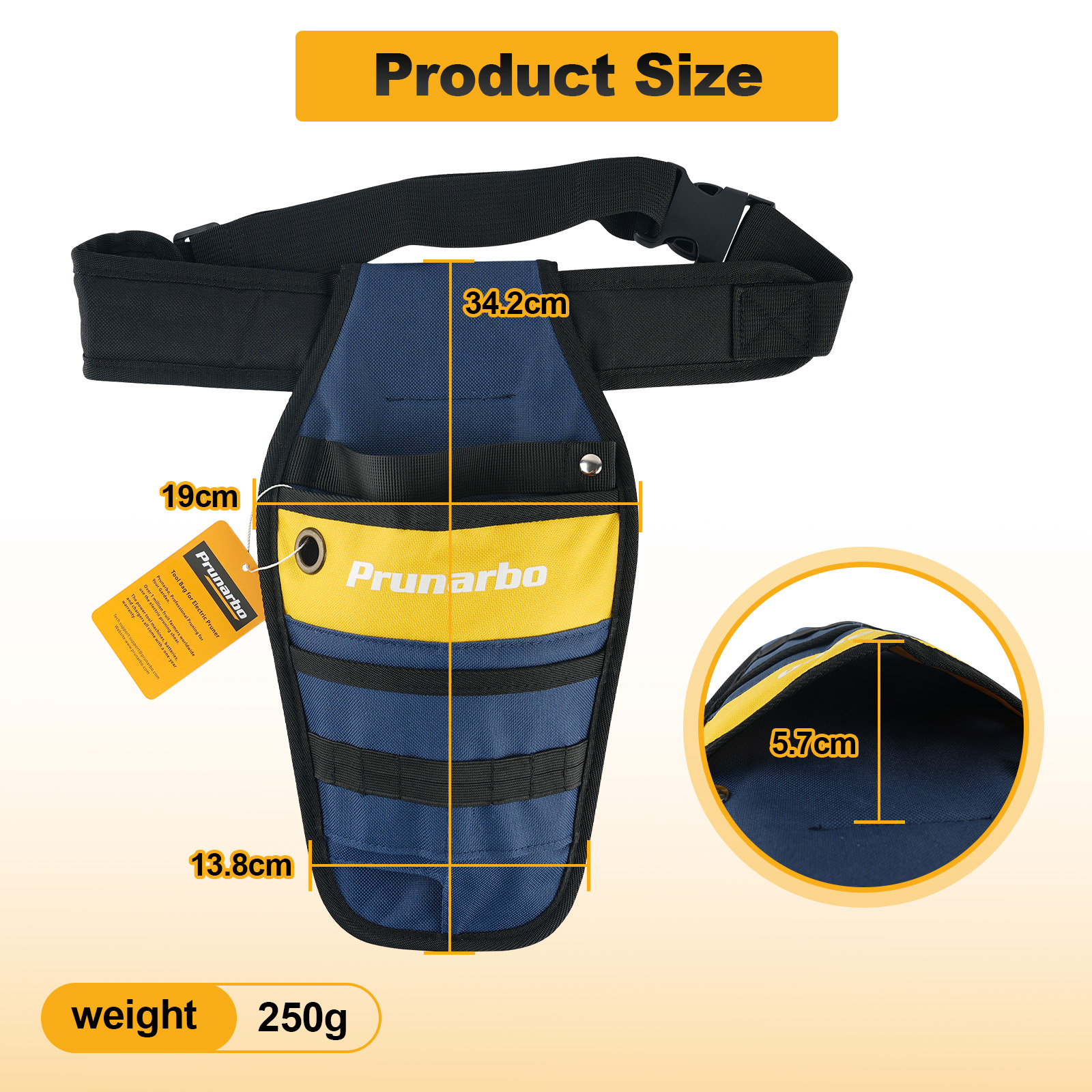 Prunarbo Pruner Holster with Belt Adjustable Durable Tool Pouch for Gardening Pruning Shears