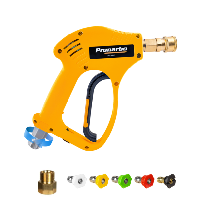 Short Pressure Washer Gun with 360° Swivel, Commercial 5650 PSI / 8 GPM with 5 Nozzle Tips M22 14MM & M22 15MM Connect Sturdy Design
