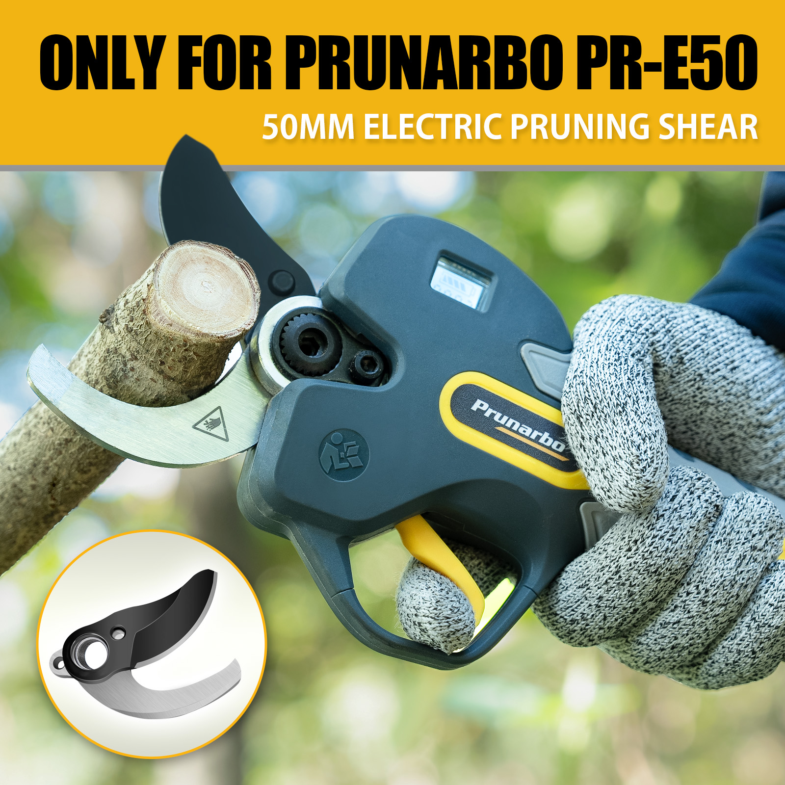 A pair of SK5 High Carbon Steel Replacement Blade for Electric Pruning Shears Cordless, Applicable Electric Tree Pruner Model PR-E50, Sharp and Strong Professional Heavy Duty Gardening Tool (Upper Blade+Lower Blade)