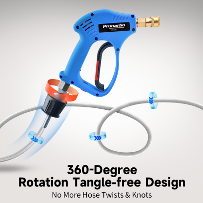 Prunarbo Foam Cannon Kit with Short Pressure Washer Gun 1/4 Inch Quick Connector , 5650PSI with 5 Nozzles M22-14mm Fitting Compatible with Bosh Nilfisk